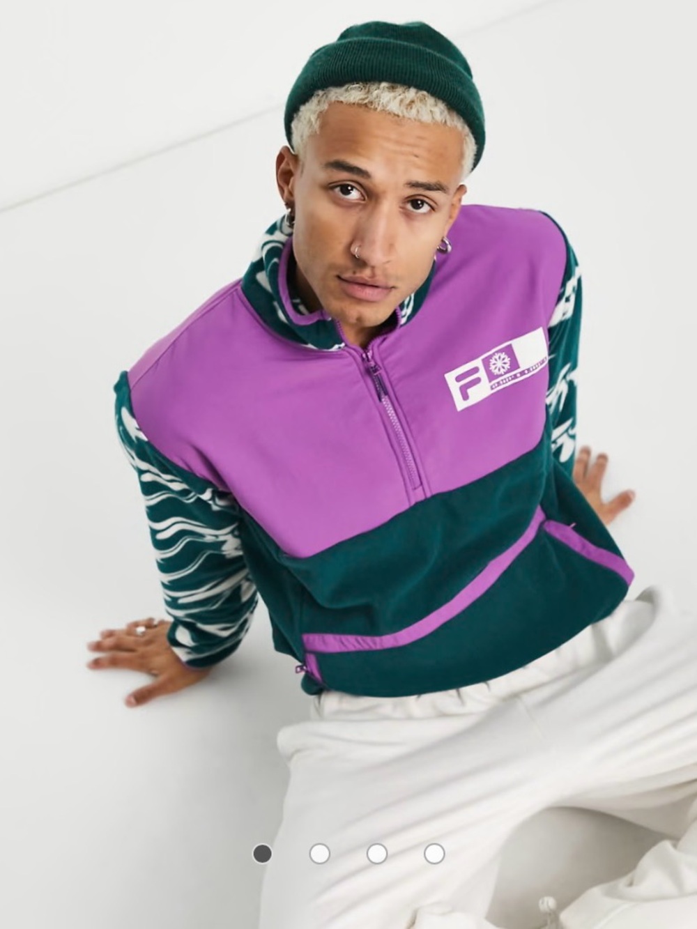 Fila Mens or Unisex Colorblock Half Zip Fleece